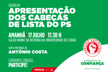 Apresentação dos cabeças de lista